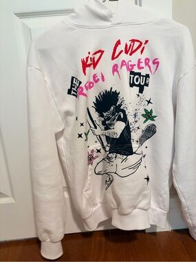 Kid Cudi Rebel Ragers Tour Graphic White Hoodie